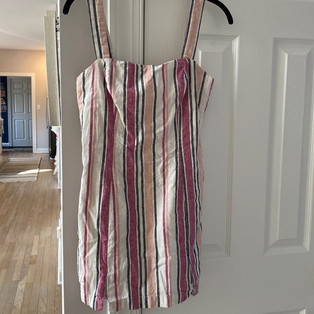 Forever 21 raspberry and peach striped dress